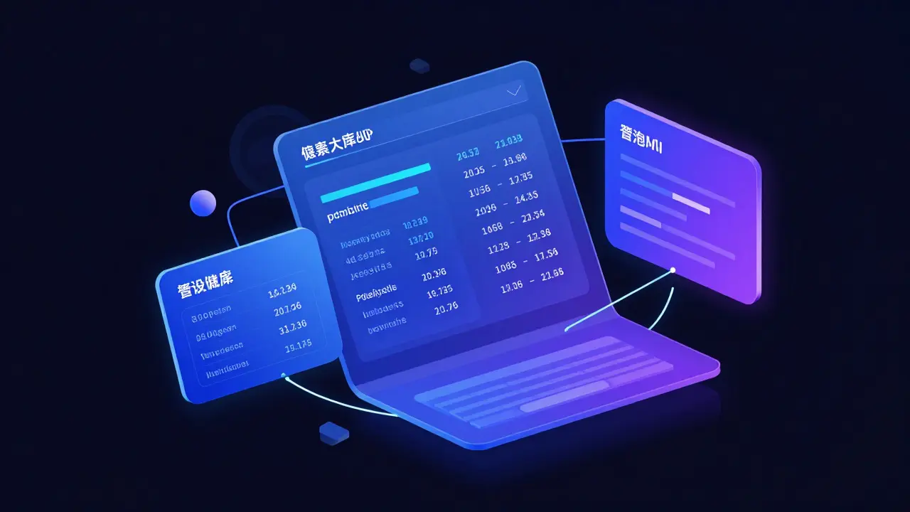 Futuristic geometric dashboard for automated AI decision logging