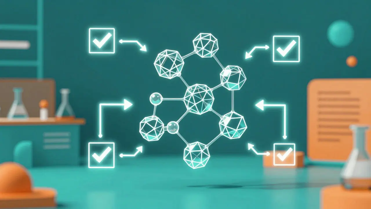 Abstract geometric art of AI reasoning in molecular chemistry