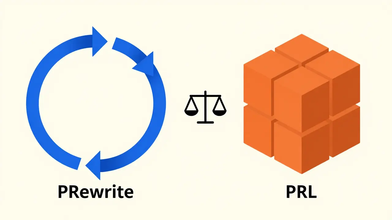 Illustration comparing PRewrite and PRL AI frameworks