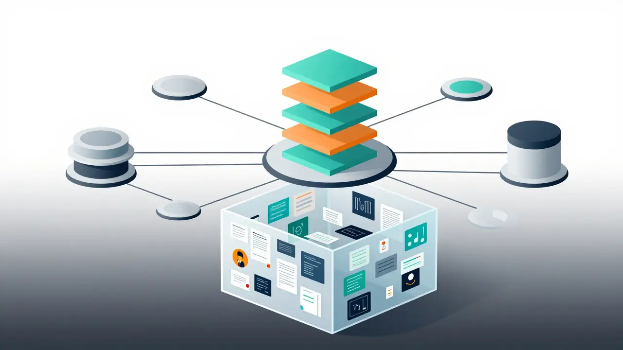 Modular AI infrastructure diagram illustrating scalability and context handling