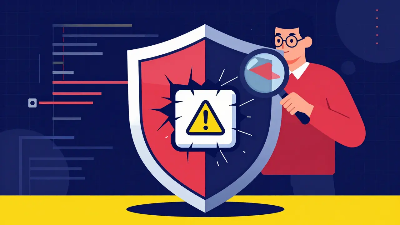 Security shield protecting data with a human reviewing code errors