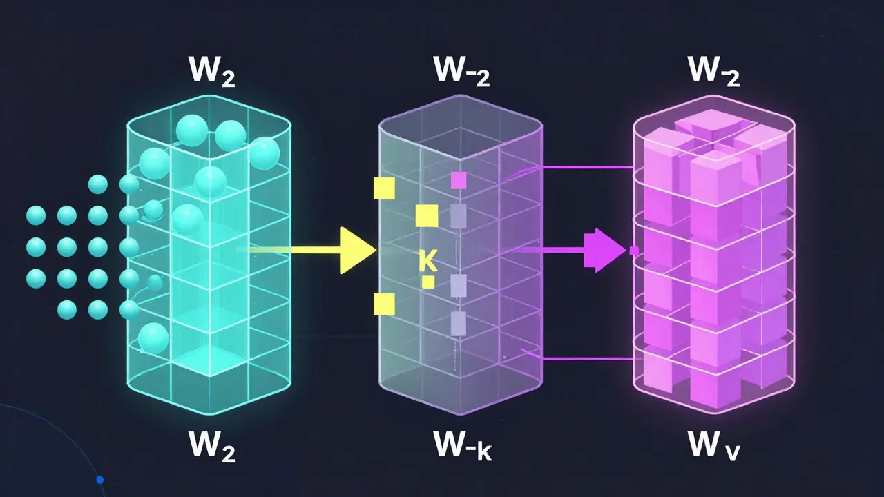 Three geometric matrices transforming input data into query, key, value
