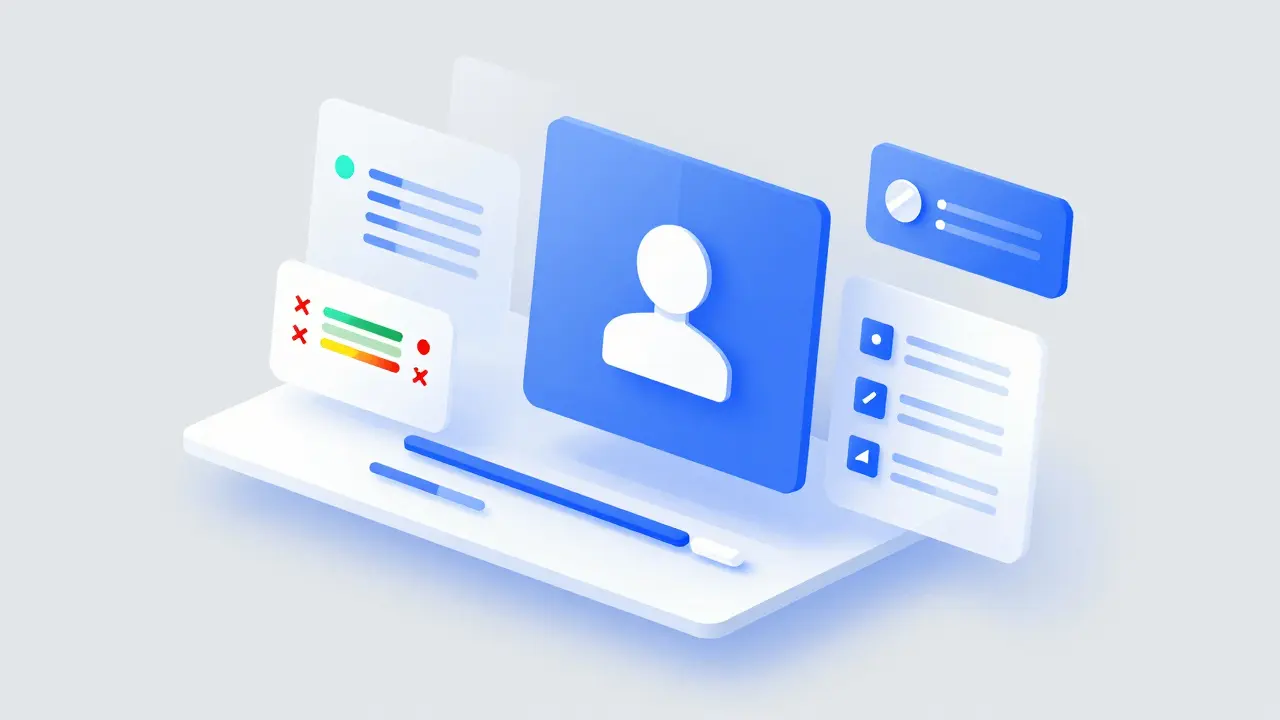 Abstract geometric dashboard showing AI consent management controls