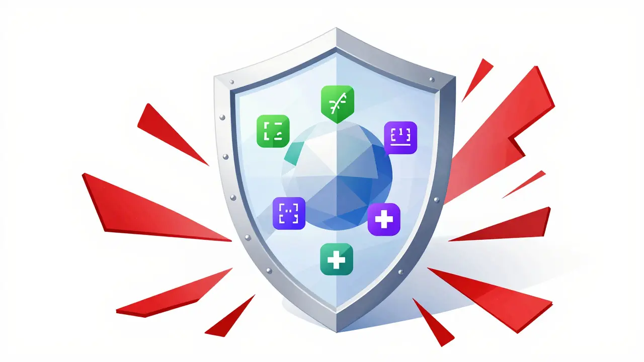 Geometric shield protecting AI model from chaotic risk factors