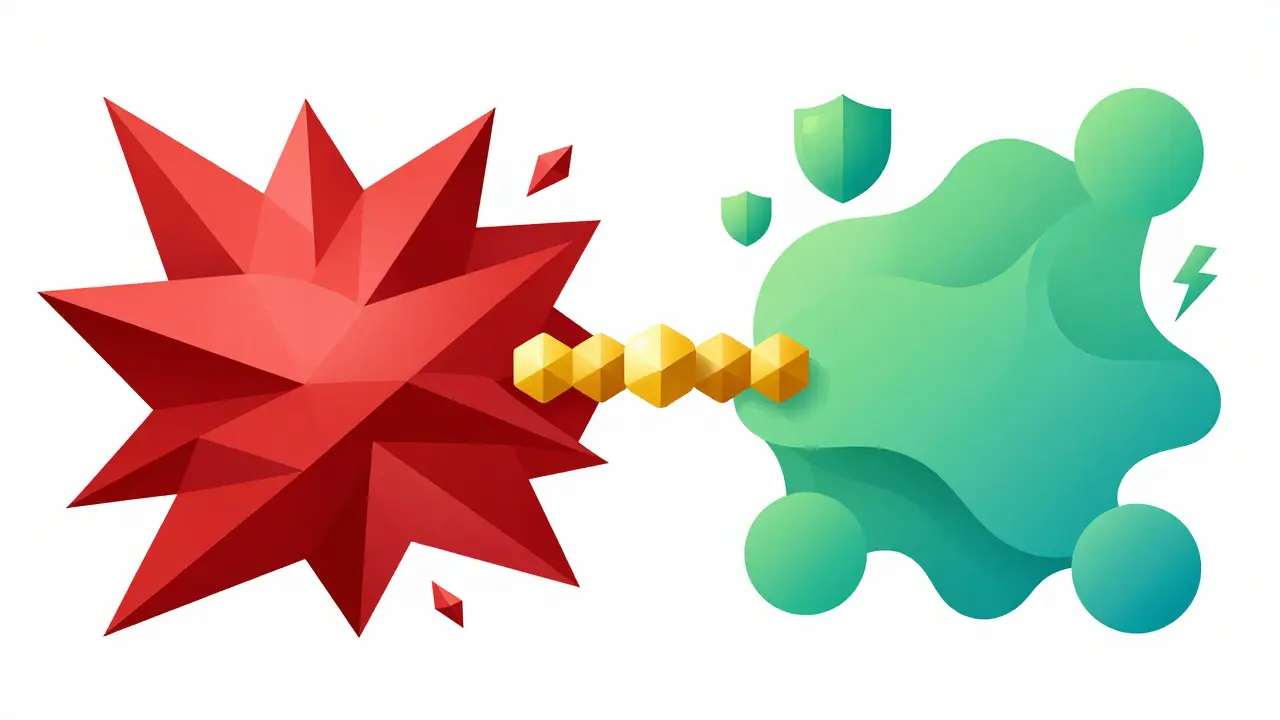 Split view contrasting chaotic code review with smooth AI workflow