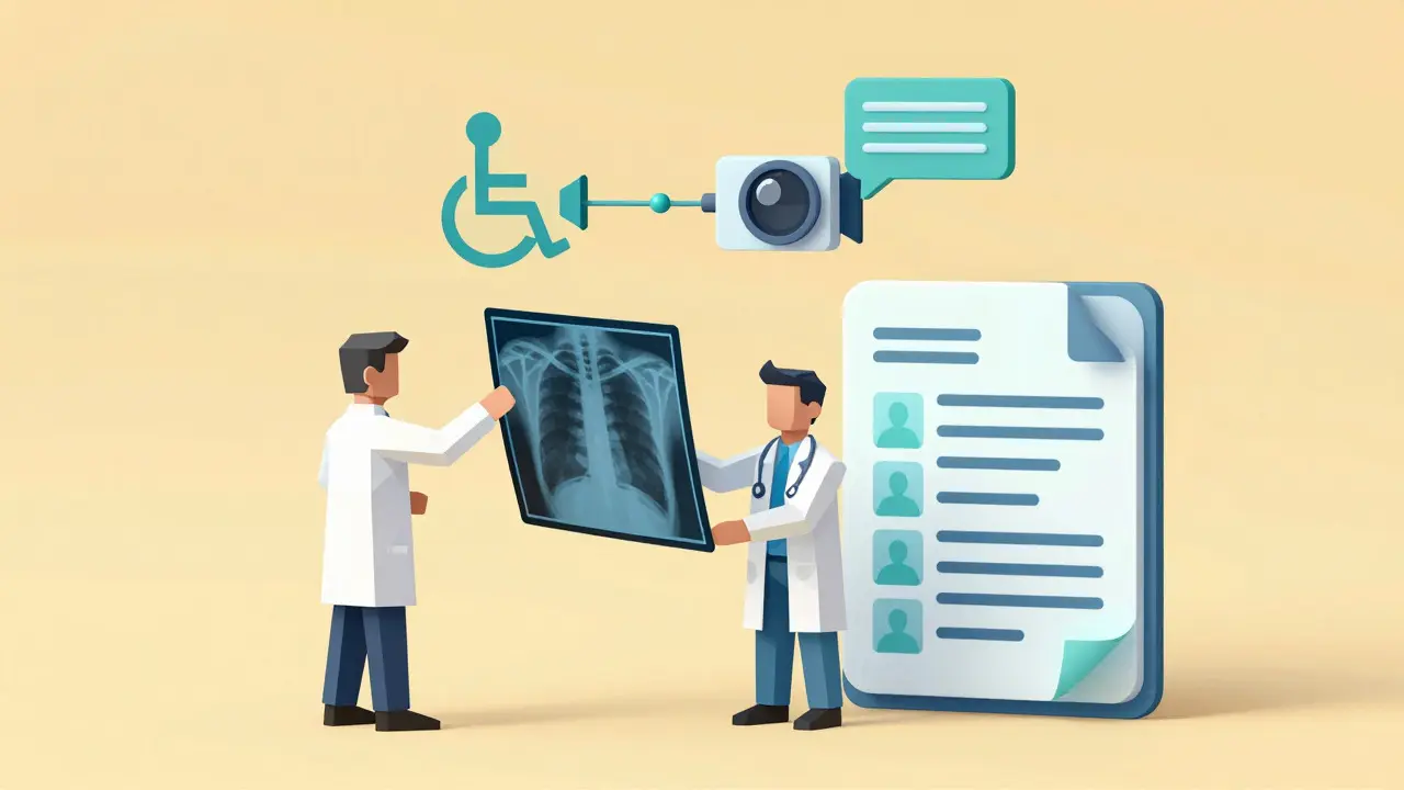 Abstract geometric art showing medical, legal, and accessibility AI use cases