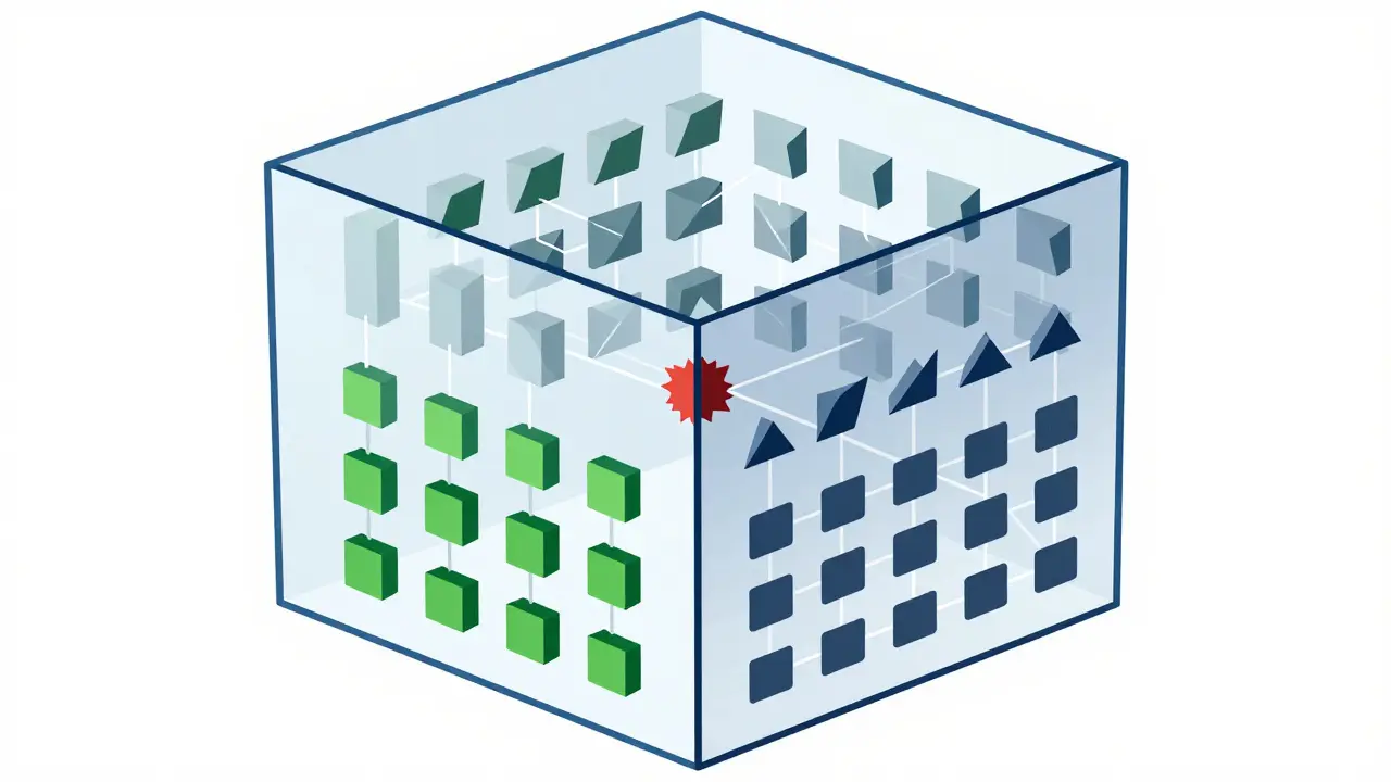Abstract geometric cube showing organized software dependencies