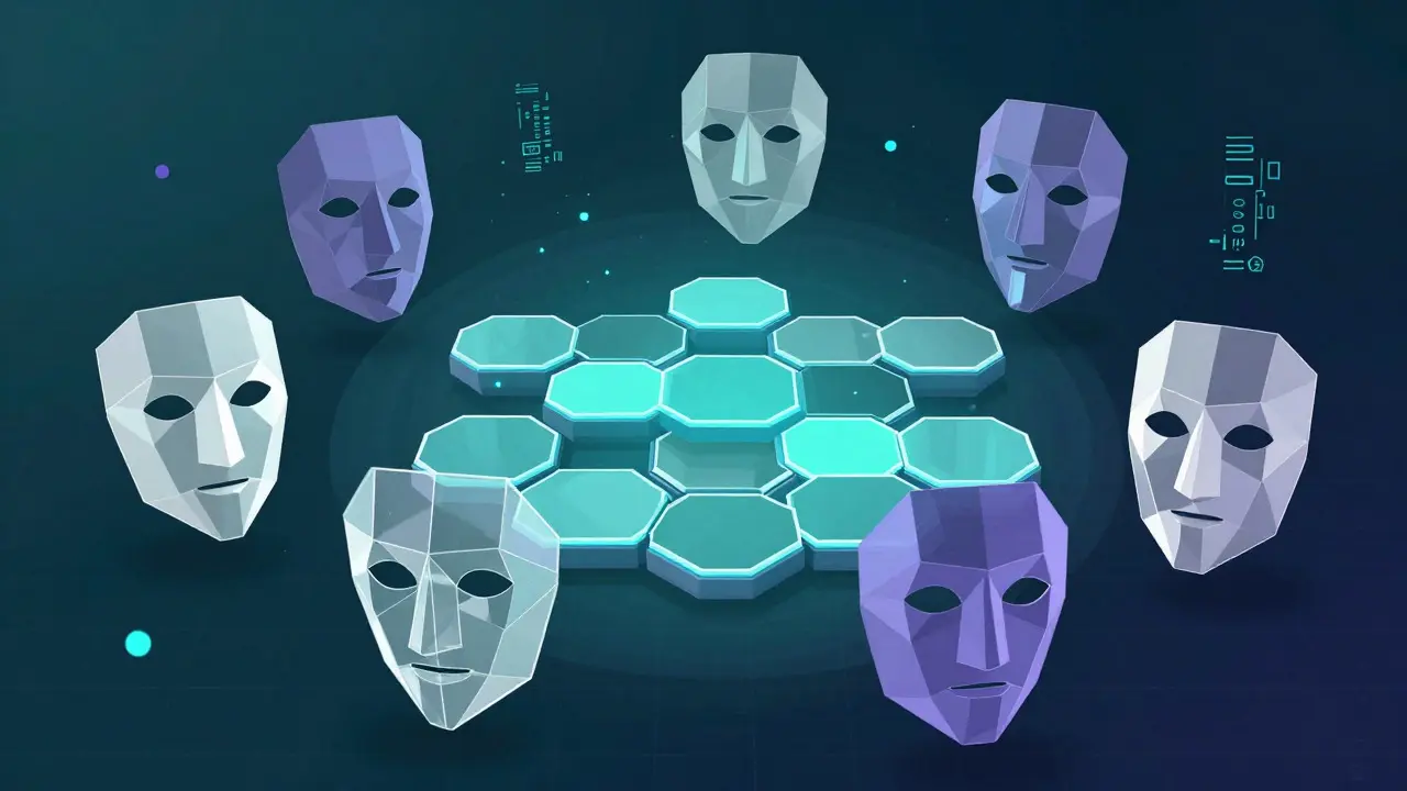 Abstract neural network with adaptive geometric masks evolving