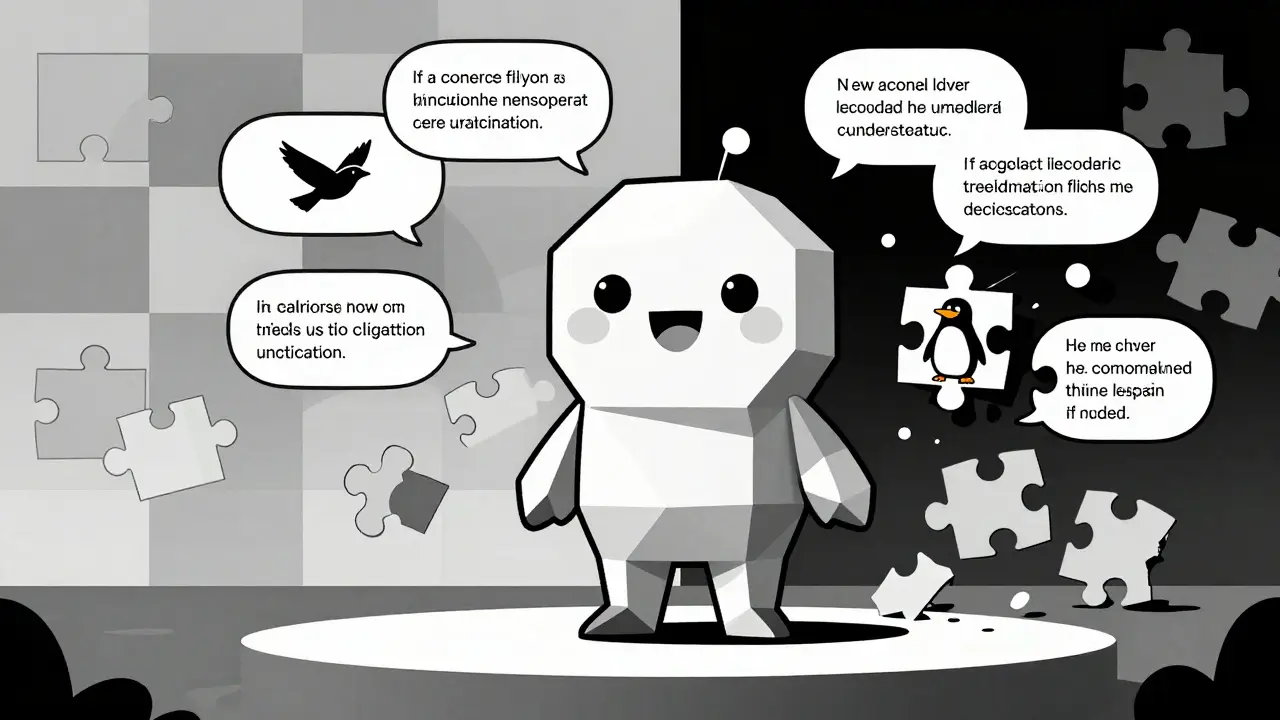 AI avatar producing contradictory and illogical outputs