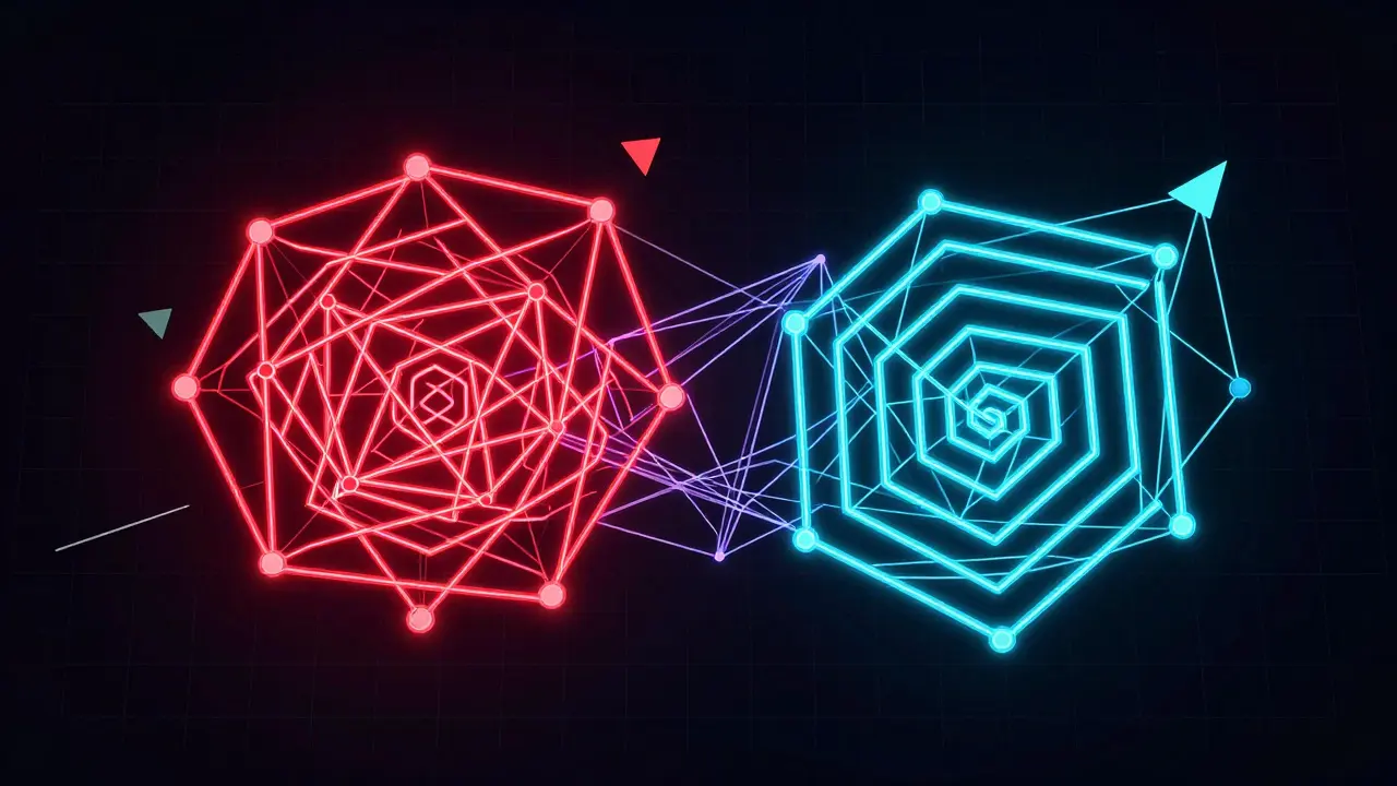 Chaotic geometric network representing unstable AI reinforcement learning