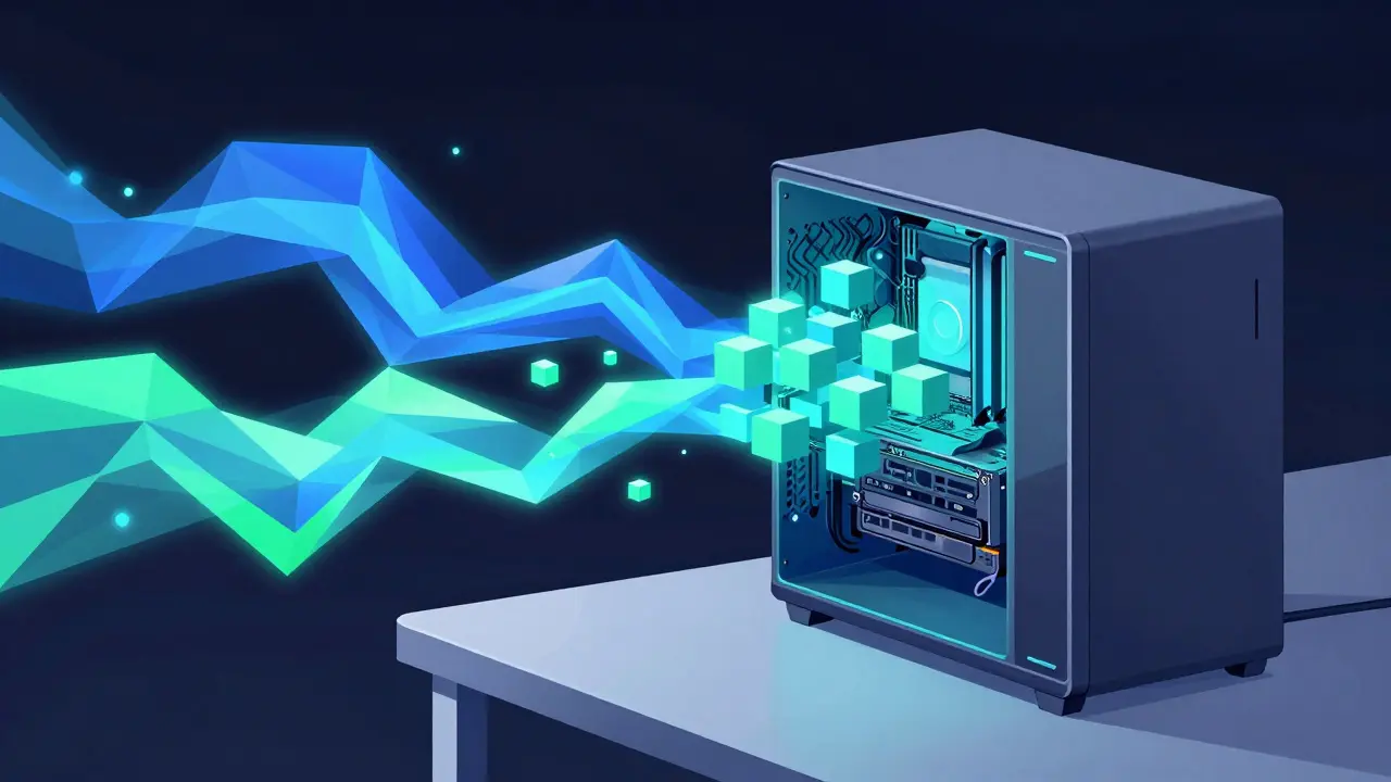 Illustration of QLoRA compressing data into a single GPU