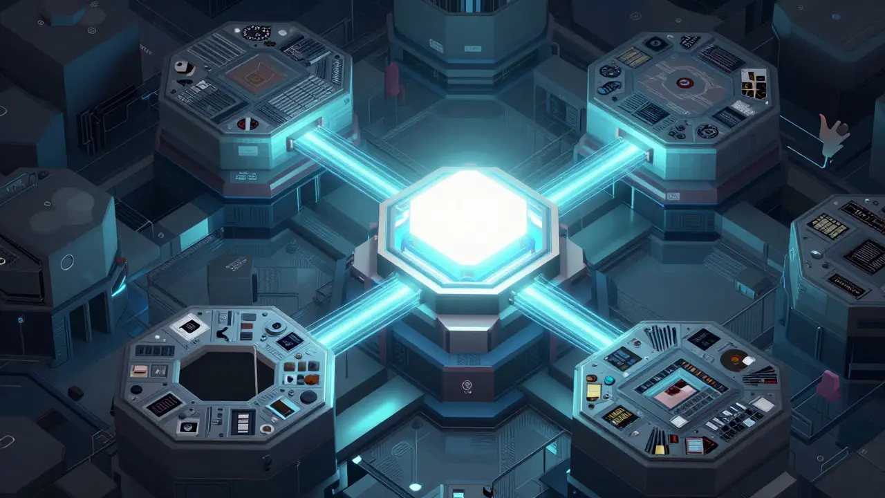 Abstract geometric machine representing neural network pretraining with masked data filling