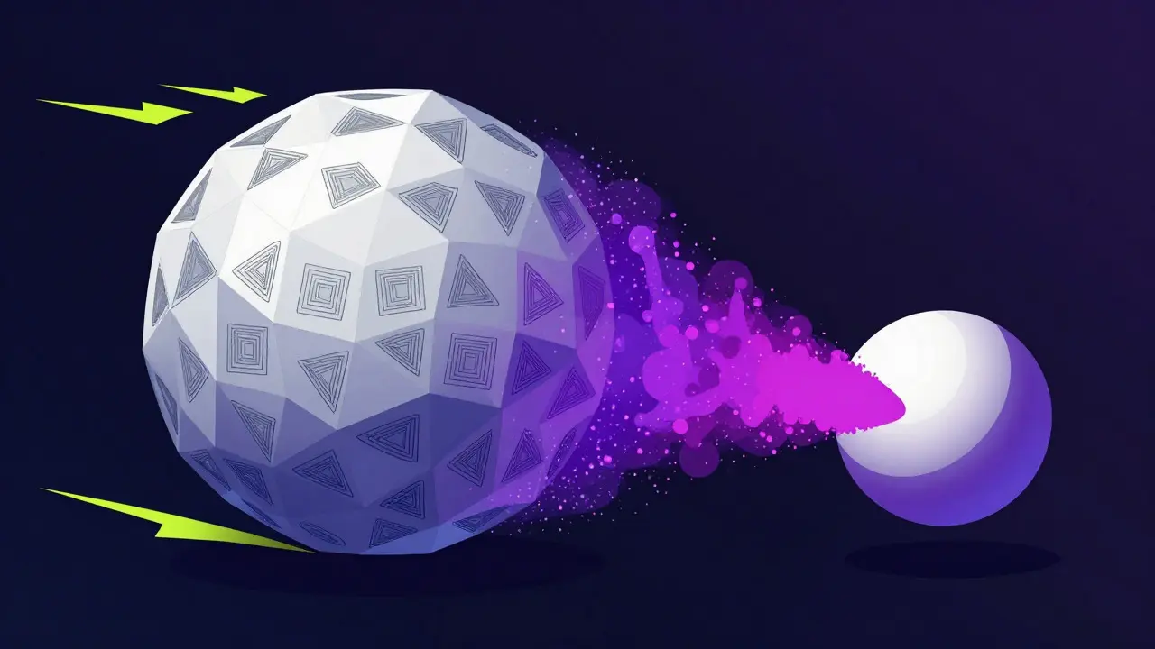 Abstract geometric shapes showing model compression and speed optimization
