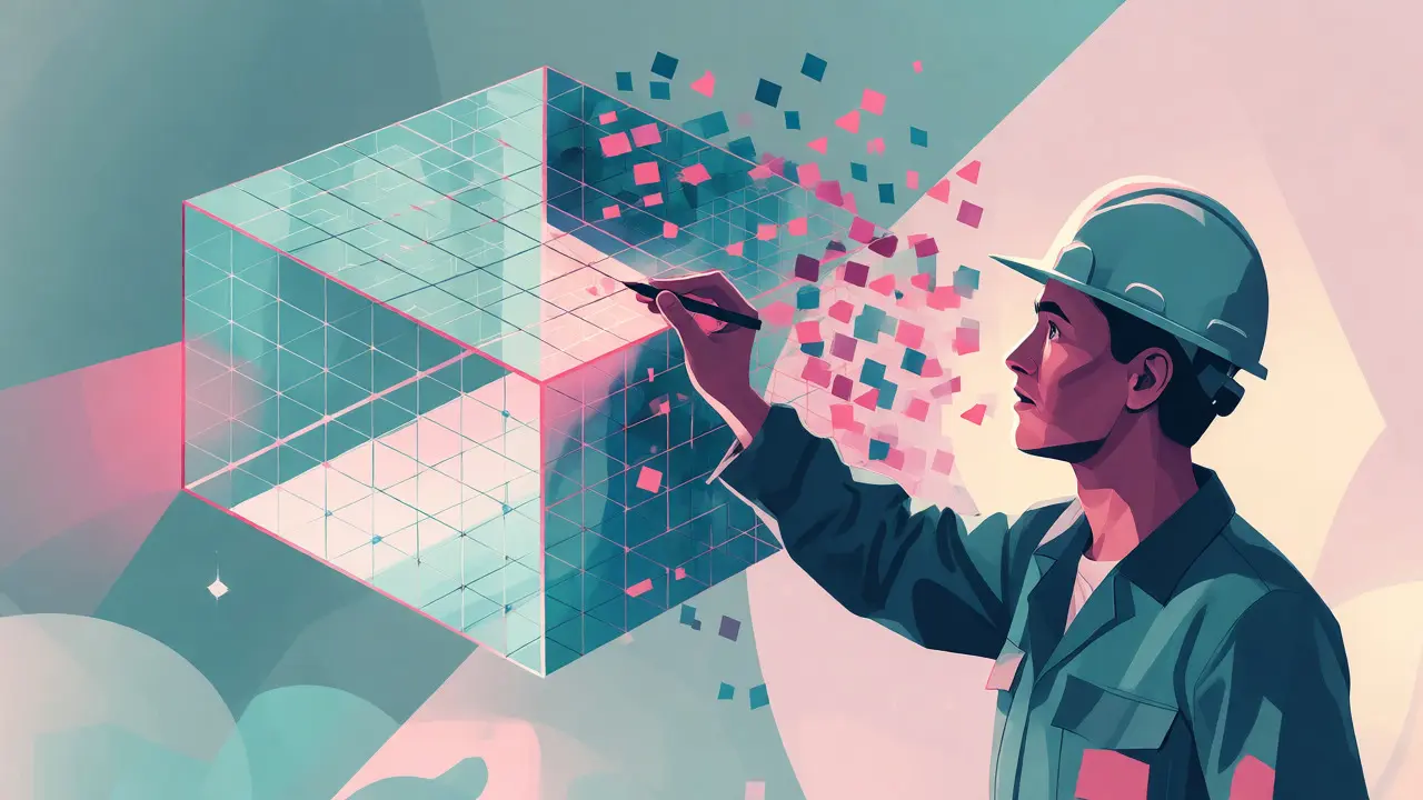Aid worker facing fragmented geometric data disparity in multilingual AI systems
