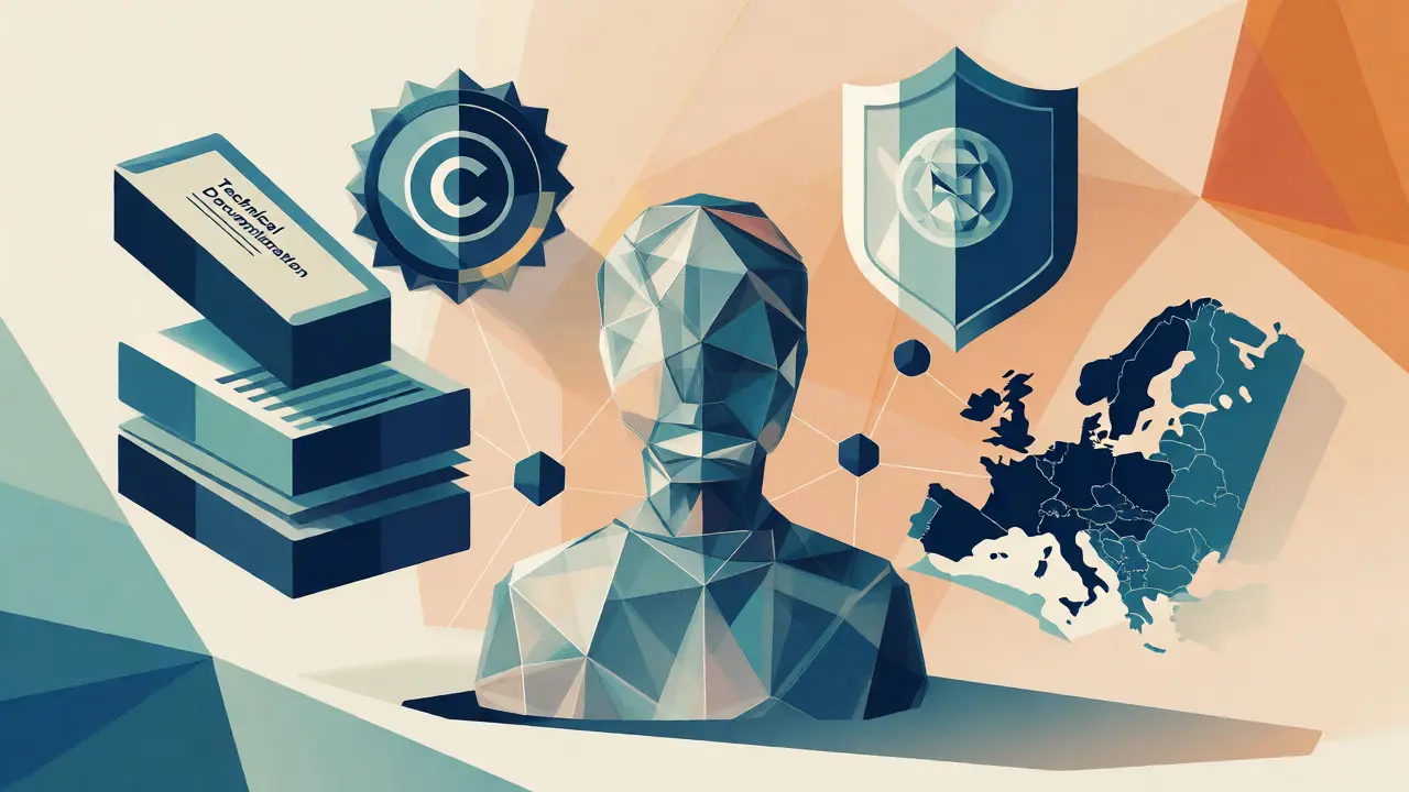 Abstract geometric representation of GPAI provider compliance obligations