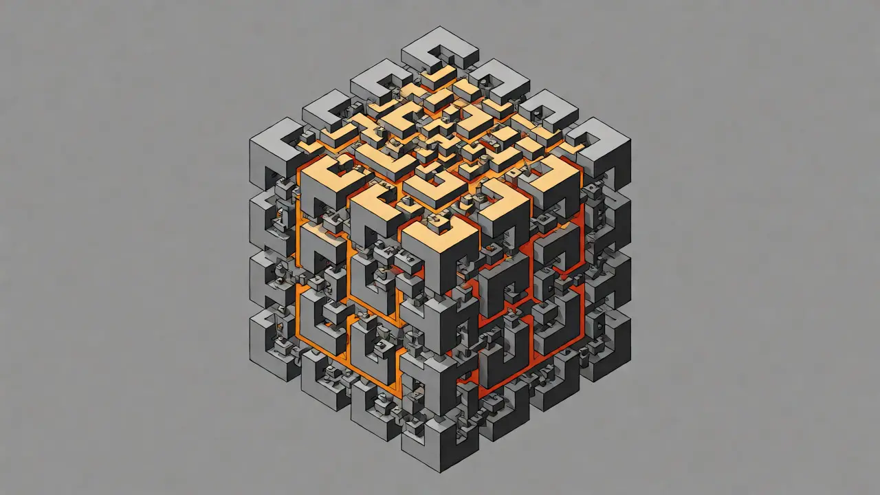 Abstract geometric visualization of Virtual Logical Depth in neural networks