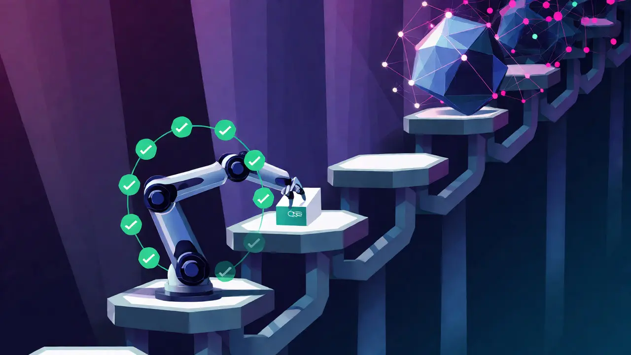 Abstract robot ascending autonomy levels with self-testing and strategy