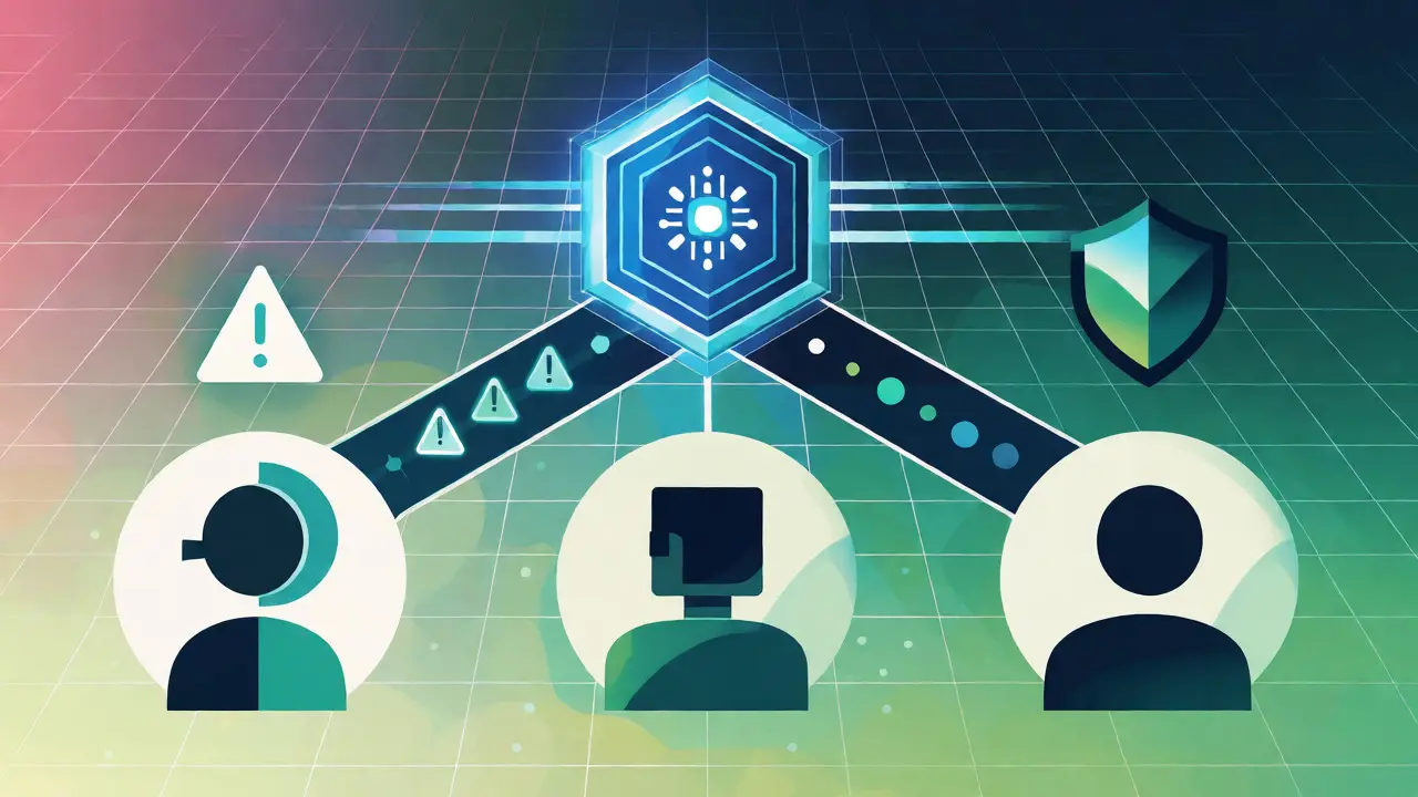 Futuristic diagram showing adaptive AI communication paths for different user types.