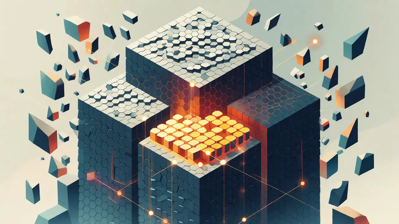 Geometric visualization of Mixture-of-Experts architecture highlighting sparse activation of parameters.